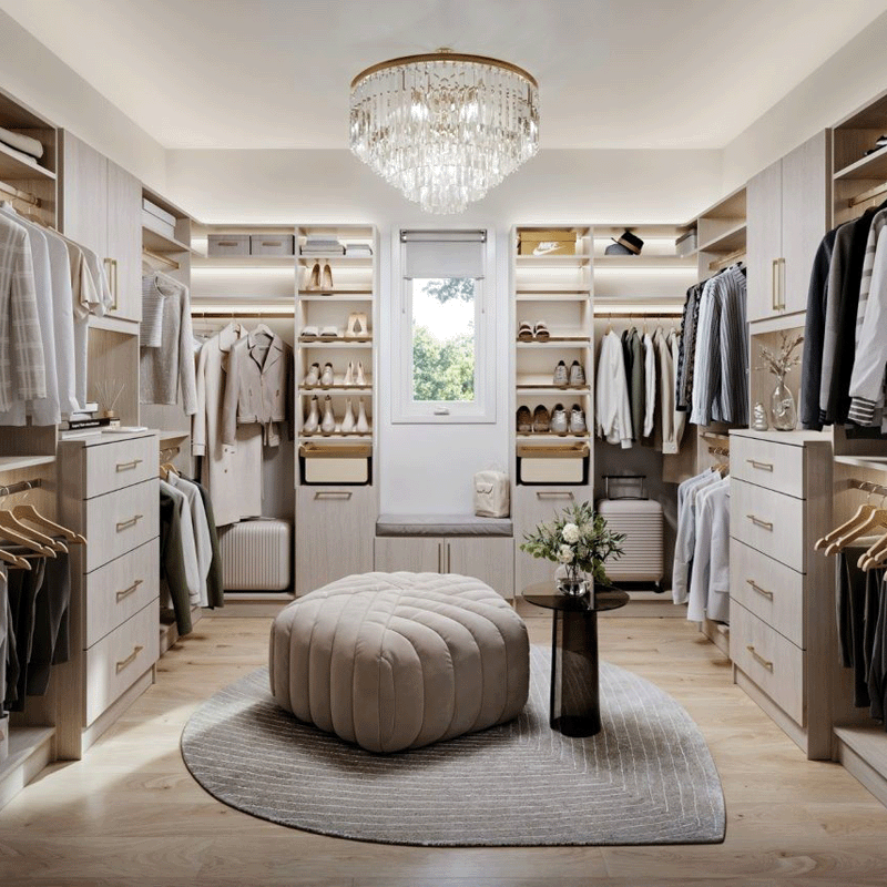 Custom closet with shoe organizer